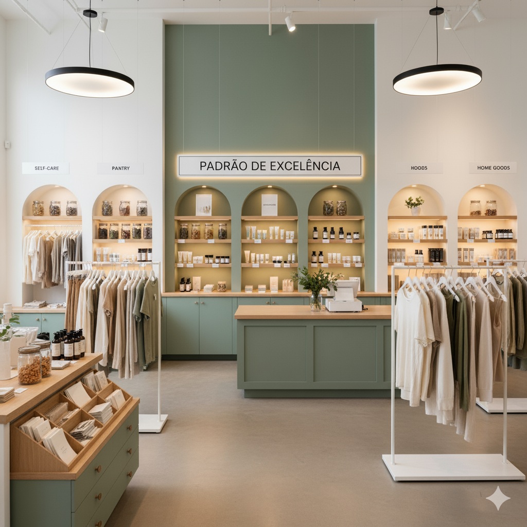 Cenário visual da loja organizada com foco em performance